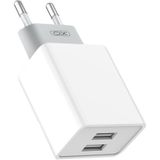 Wandoplader XO L65, 2x USB + USB-kabel (wit)