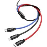 Baseus Snelle USB-kabel 3in1 Type C/Lightning/Micro 3A 1,2M - Zwart