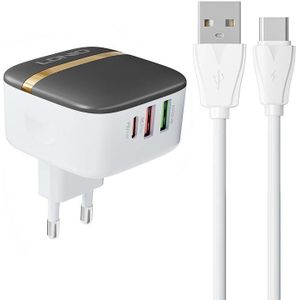 LDNIO A3513Q 2USB Wall Charger with USB-C 32W Output and USB-C Cable