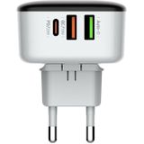 LDNIO A3513Q Wall Charger with 2USB, 32W USB-C + USB-C to Lightning Cable