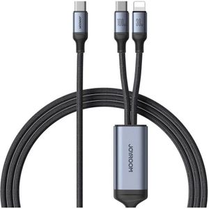 Joyroom SA21-1T2 100W USB-C to USB-C + Lightning Cable (1.5m, Black)