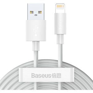 Baseus Simple Wisdom USB to Lightning 2.4A Data Cable Kit (2 Pack/Set) 1.5m White