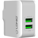 LDNIO A2203 2-USB Wall Charger with Lightning Cable