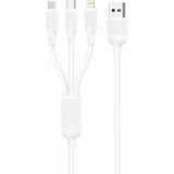 Foneng X80 3-in-1 USB-C/Lightning/Micro USB Charging Cable, 100W, 1.2m (White)