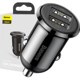 Baseus Compacte Dubbele USB Poort Autolader 4.8A Zwart