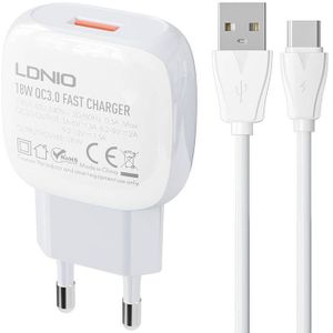 LDNIO A1306Q 18W Wall Charger + USB-C Cable