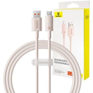 Baseus USB-C to USB Fast Charging Cable, 100W, 1m, Habitat Series (Pink)