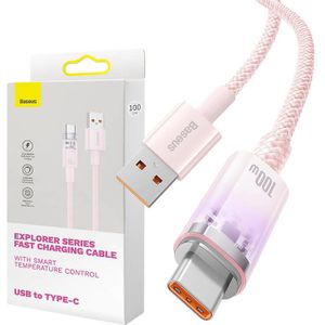 Baseus Quick Charge USB-C 6A, 1m (Pink)