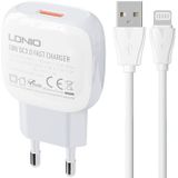 LDNIO A1307Q 18W Wall Charger with Lightning Cable