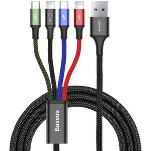 Baseus Snelle USB-kabel 4-in-1 USB-C / 2x Lightning / Micro 3,5A 1,2m - zwart