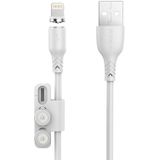 Foneng X62 3-in-1 Magnetic USB to USB-C/Lightning/Micro USB Cable, 2.4A, 1m (White)