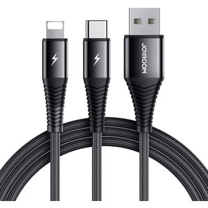 USB-kabel Joyroom S-1230G12 2in1 USB-C/Lightning 3A 1.2m (zwart)