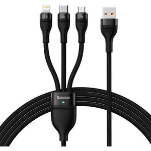 Baseus Flash Serie 3-in-1 USB naar Lightning/USB-C/MicroUSB Kabel 1.2M