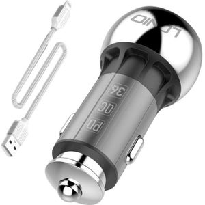 LDNIO C1 USB-C Car Charger with Lightning Cable