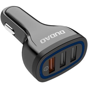 Dudao R7S 3x USB Car Charger with Quick Charge 3.0 and 18W Output (Black)