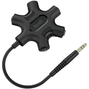 Budi Rockstar 3.5mm to 5x 3.5mm Mini Jack AUX Adapter (Black)