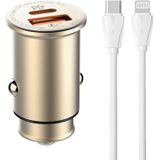 LDNIO C506Q USB-C Car Charger with USB-C to Lightning Cable