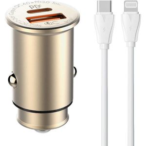 LDNIO C506Q USB-C Car Charger with USB-C to Lightning Cable