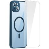 Baseus Frame Transparent Magnetic Case and Tempered Glass Combo for iPhone 14 Plus (Blue)