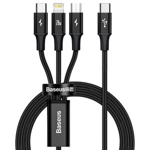 Baseus Rapid Series 3-in-1 cable USB-C For M+L+T 20W 1.5m Black