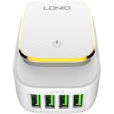 LDNIO A4405 4-Port Wall Charger with LED Lamp and Lightning Cable