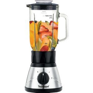 Techwood TBLI-410 Blender voor op aanrecht 1l 400W Zwart, Roestvrijstaal blender