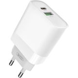 White 20W XO L64 Wall Charger with Lightning Cable, Quick Charge 3.0, and Power Delivery