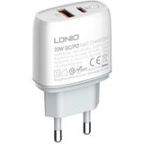 LDNIO A2424C Wall Charger with 20W USB-C and MicroUSB Cable.