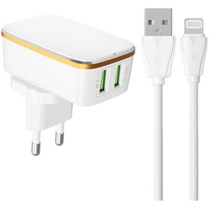 LDNIO A2204 2USB Wall Charger with Lightning Cable