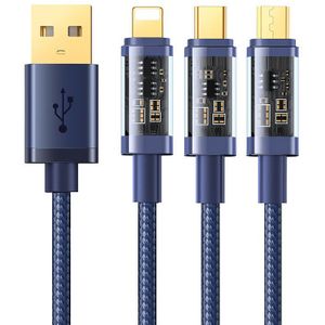 Joyroom S-1T3015A5 3-in-1 3.5A 1.2m Cable (Blue)