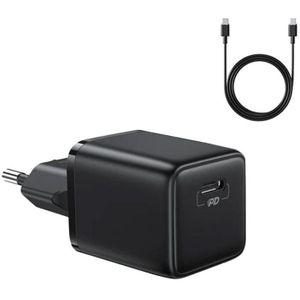 Joyroom L-P251 25W Smart Mini USB-C PD Charger with USB-C to USB-C Cable (Black)