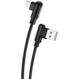 Angled USB Cable Compatible with Lightning Foneng X70, 3A, 1 Meter (Black)