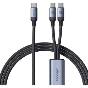 Joyroom SA21-1T2 100W 1.5m USB-C to Dual USB-C Cable (Black)