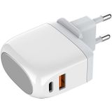 LDNIO A2522C 30W Wall Charger with USB and USB-C Connectors plus Lightning Cable