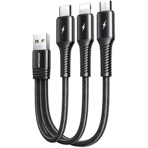 Joyroom 3-in-1 0.15m S-01530G9 Charging Cable (Black)