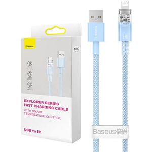 Baseus USB-A to Lightning Explorer Series 2m Fast Charging Cable, 2.4A (Blue)