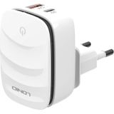 LDNIO A2425C Wall Charger with USB, USB-C, and Lightning Cable