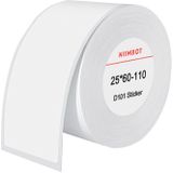 White Thermal Niimbot Sticker Labels, 25x60 mm, 110 Pieces