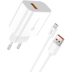 Foneng 1x USB Quick Charge 3.0 EU46 Fast Charger with USB Micro Cable