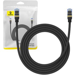Baseus Cat.7 Braided Network Cable, 10Gbps, 2m (Black), Ethernet RJ45