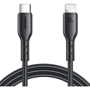 USB-C to Lightning 30 Watt Cable Flash Charger, 1 Meter (Black), SA26-CL3