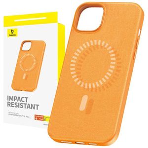 Baseus Fauxther Series Magnetic Phone Case for iPhone 15 Plus (Orange)