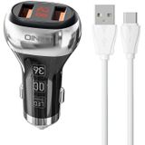 LDNIO C2 Dual-USB Car Charger with USB-C Cable