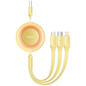 Baseus Bright Mirror 2 3.5A 1.1m 3-in-1 USB Cable for Micro USB/USB-C/Lightning (Yellow)