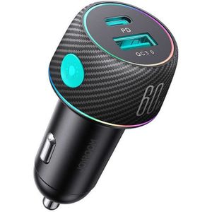 Joyroom CCN01 Car Charger with 1x USB QuickCharge 3.0 and 1x USB-C Power Delivery 60W (Black)