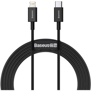 Baseus Superior Series USB-C to iPhone 20W Power Delivery Cable, 2 Meters (Black)