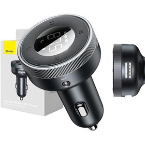 Baseus Enjoy Car Wireless MP3 Charger, Bluetooth 5.0, microSD, AUX (black)