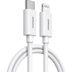 Joyroom S-M430 1.2m White Multi-Function Cable with Lightning, PD, and Type-C Connectors.
