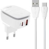 LDNIO A2425C Wall Charger with USB-C and USB-C Cable