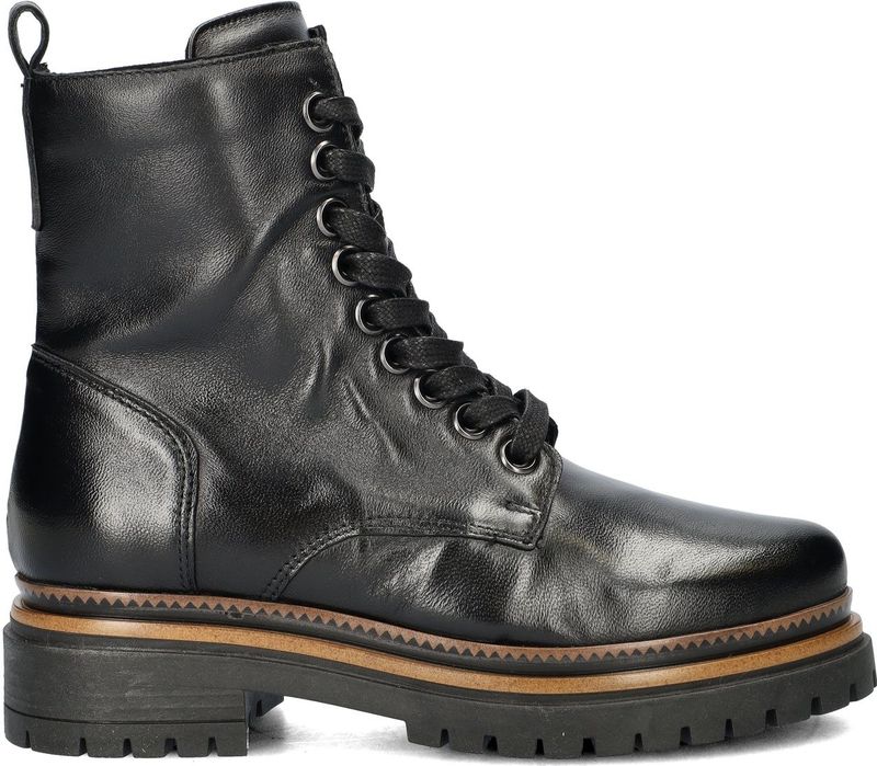 Nelson - Veterboots - Zwart - Leer